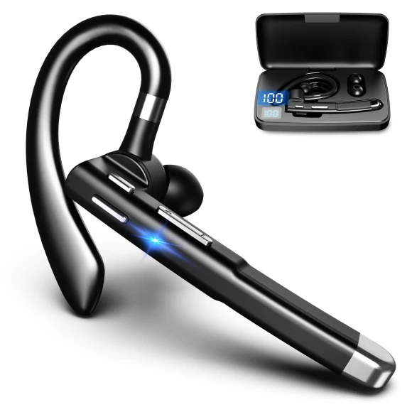 Bluetooth Headset with Over-Ear Hook — Wireless Earbuds, Smarter than future
