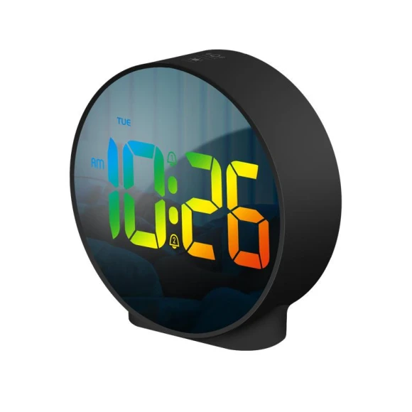 Colorful Mini Digital Alarm Clock with Weekday Display, Daily necessities-V