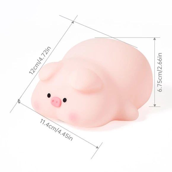 Cute Silicone LED Pig Night Light, TOP-MALL-001