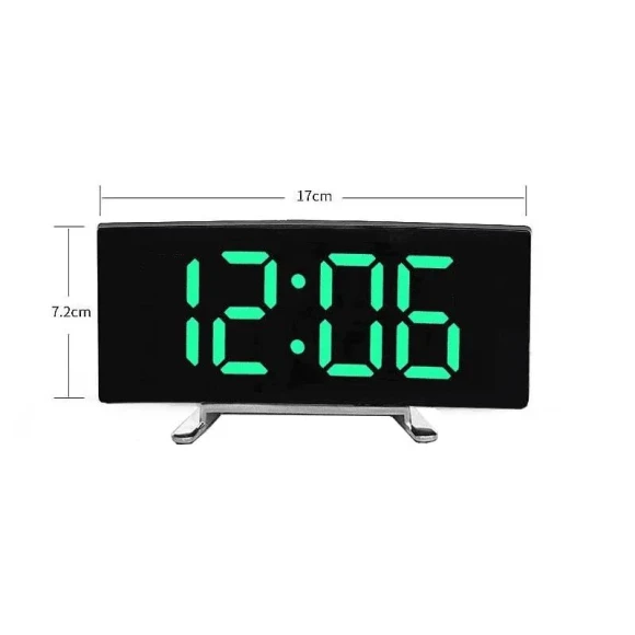 Electronic Alarm Clock with Curved Screen, TOP-MALL-001