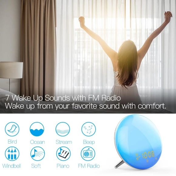 Smart Alarm Clock with Wi-Fi, Daily necessities-V