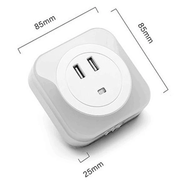 LED Night Light with Dual USB Charging Port, Dream Garage