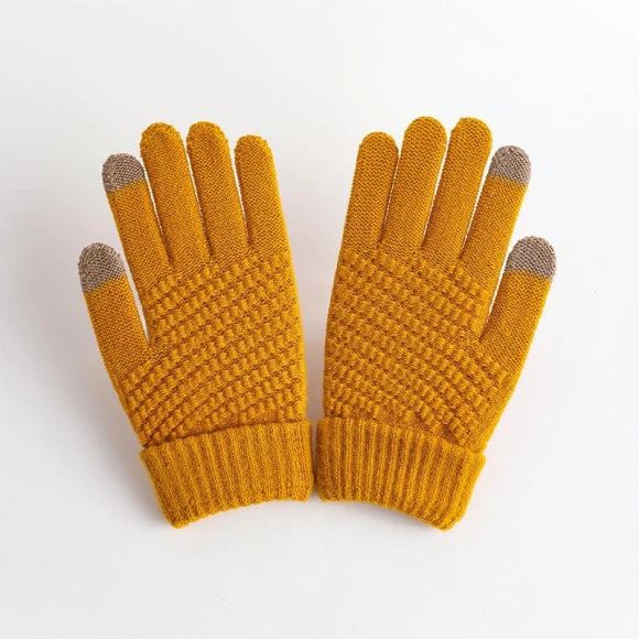 Autumn Winter Jacquard Gloves with Touchscreen and Velvet, Millioner