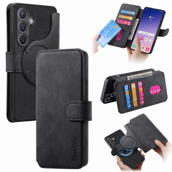 Magnetic Detachable Leather Phone Wallet Cover, Smartwatch 2025