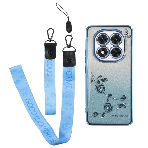 Flower Pattern TPU Gradient Phone Cover with Lanyards — Phone Accessories, KADEM