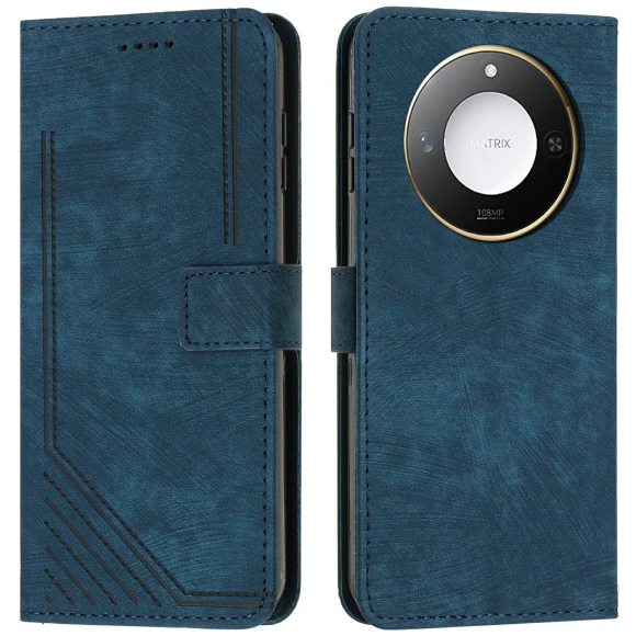 Imprinted Lines Leather Phone Cover with Folding Stand — Phone Accessories, Samrtwatch Bands Straps