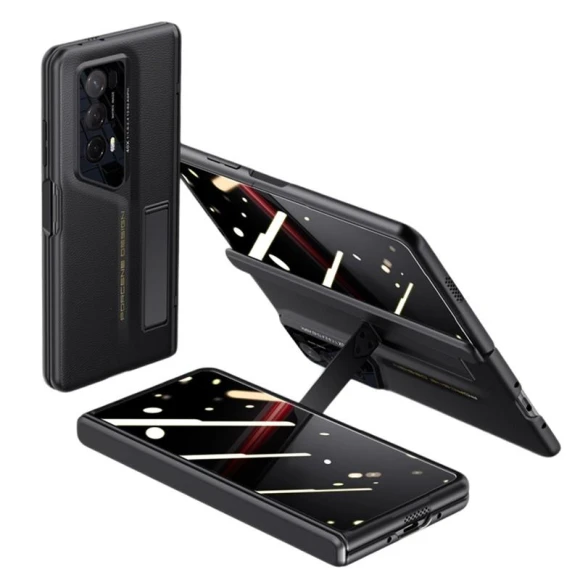 Leather Coated PC Magnetic Kickstand Phone Cover with Anti-spy Film — Screen Protectors, Smartwatch 2025