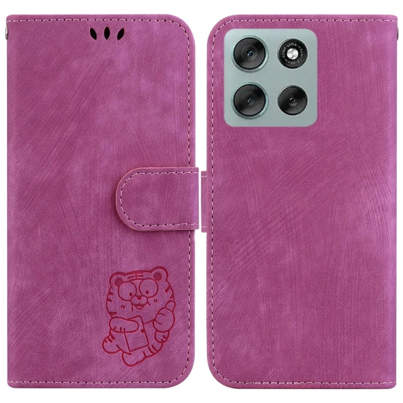 Leather Wallet Case with Tiger Embossing and Wrist Strap, Smartwatch 2025