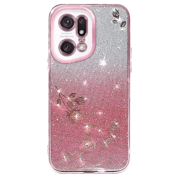 Rhinestone Flower Pattern Gradient Color Glitter Powder TPU Cover Protector — Screen Protectors, Smartwatch 2025