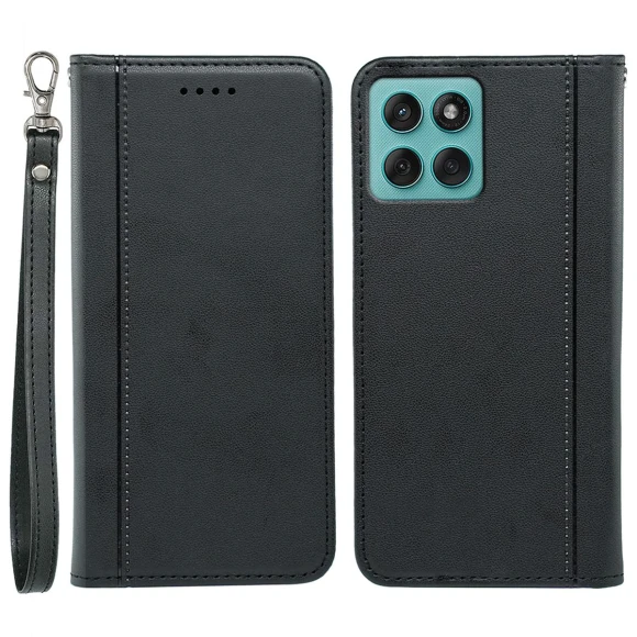 Wallet Case Magnetic Closing PU Leather Phone Cover with Wrist Strap, Smartwatch 2025