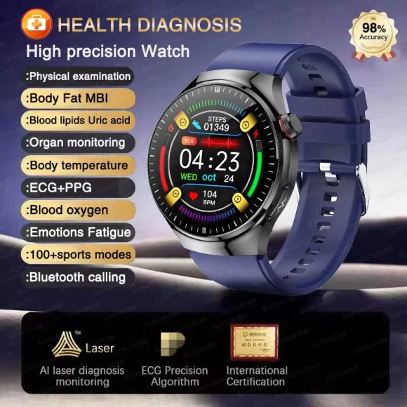 High Precision ECG Blood Lipids Uric Acid Risk Assessment Smart Watch — Smartwatches, SAMS Online