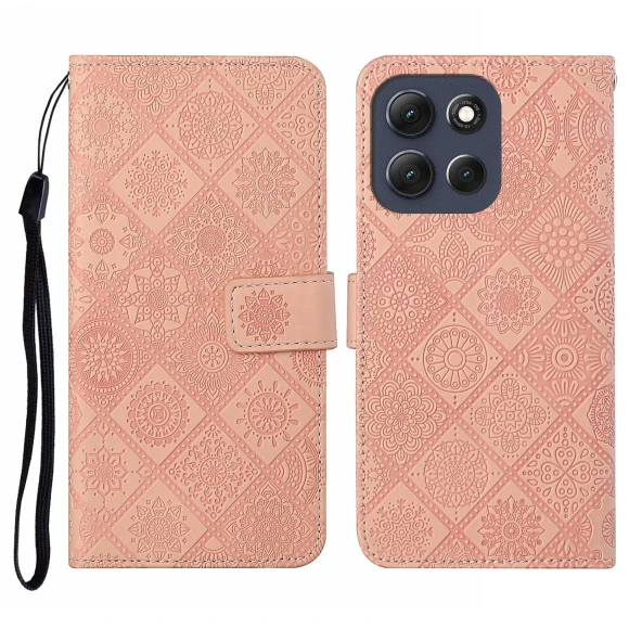 Leather Case Ethnic Style Wallet Phone Cover with Strap, Smartwatch 2025