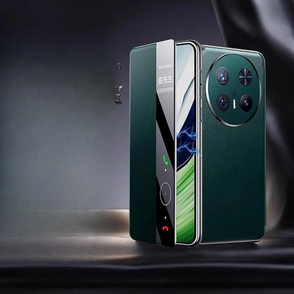 Phone Case Stand All-inclusive Smart Window Flip Cover, Huawei