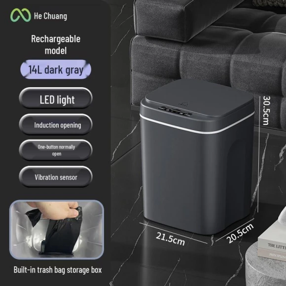 Waterproof Smart Trash Can with Automatic Lid, Polaris star