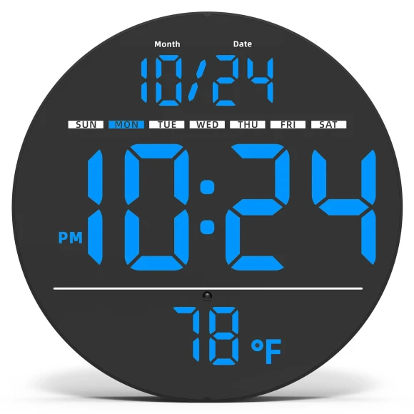 Digital Wall Clock with Large LED Display, Homeware Essentials