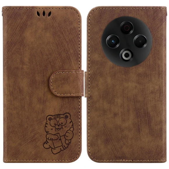 Leather Wallet Case with Tiger Embossing and Wrist Strap — Flip Cases, Smartwatch 2025