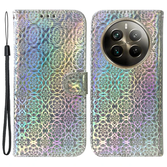PU Leather Dazzling Flower Phone Cover with Card Slots — Basic Cases, Smartwatch 2025