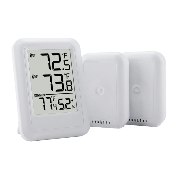 Indoor Outdoors Thermometer with 2 Sensors and 2.56 Inch Display, KONNWEI