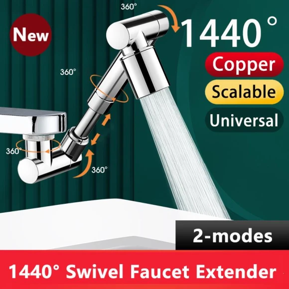 Metal Copper Faucet Aerator Extender with Retractable Swivel Arm, Mode Closet