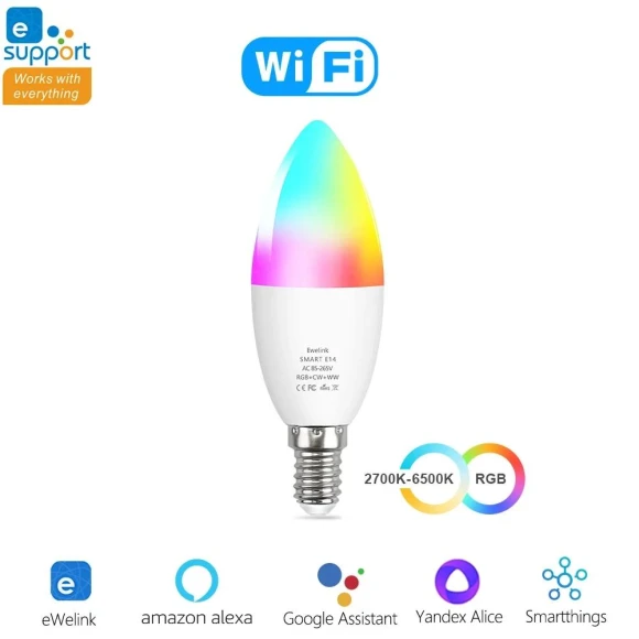 Smart LED Candle Bulb — Smart Light Bulb, Tuya