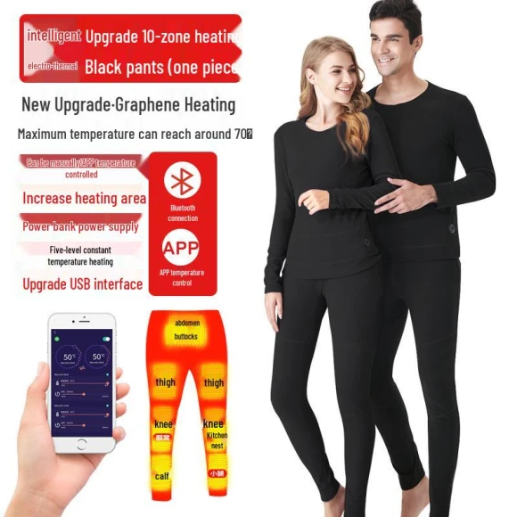Winter Graphene Heated Thermal Underwear Set with USB Heating — Heated Jacket, SportSurge