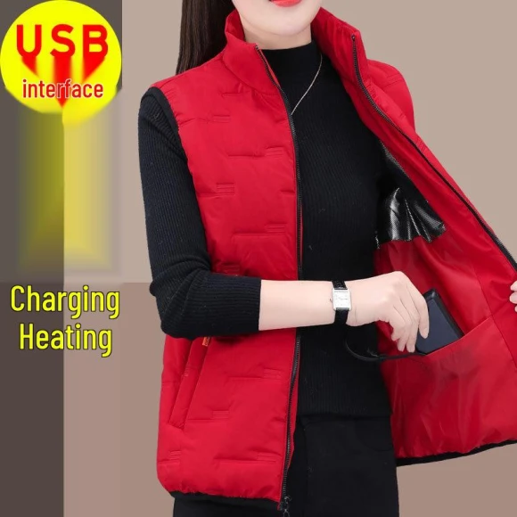 Women's Smart Electric Heated Vest Large Size with USB Charging, The Two