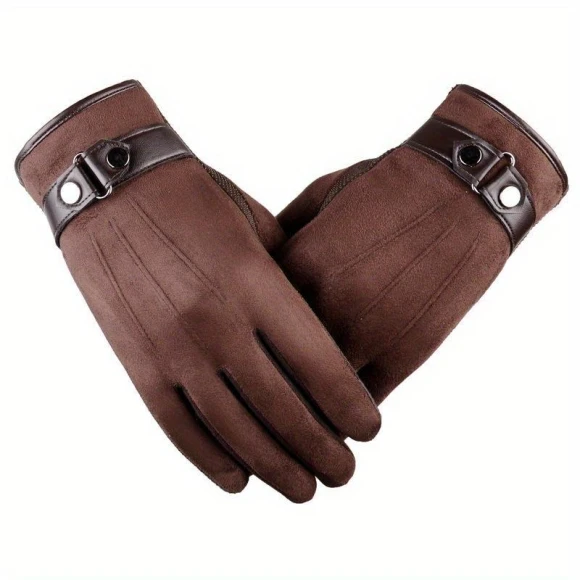 Men's Leather Touchscreen Gloves, mood jungle