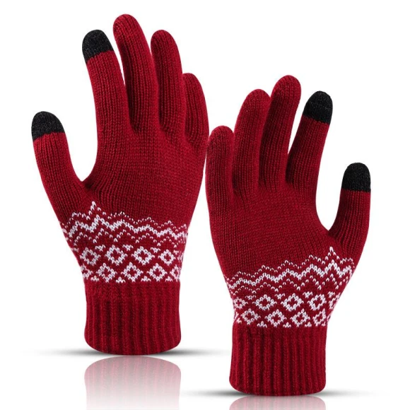 Winter Warm Wool Knitted Touchscreen Gloves — Heated Gloves, Popularity-Sun home