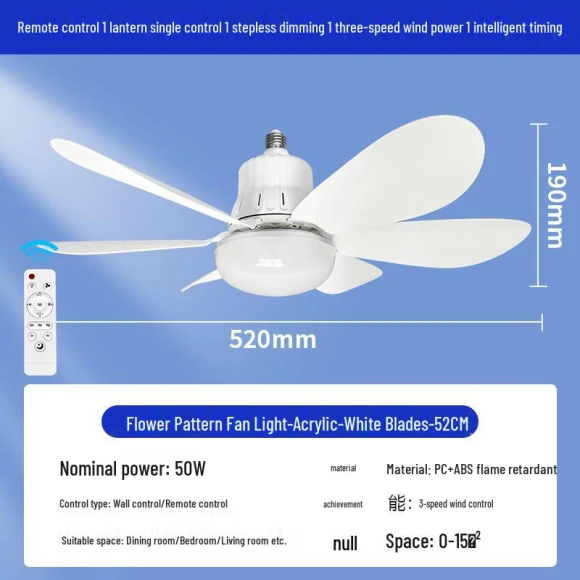 Ceiling Fan with LED Light, HomeHarmony