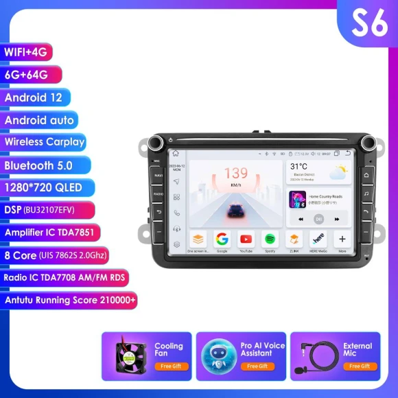 Double Din Android Multimedia Player — Car Infotainment System, OSSURET