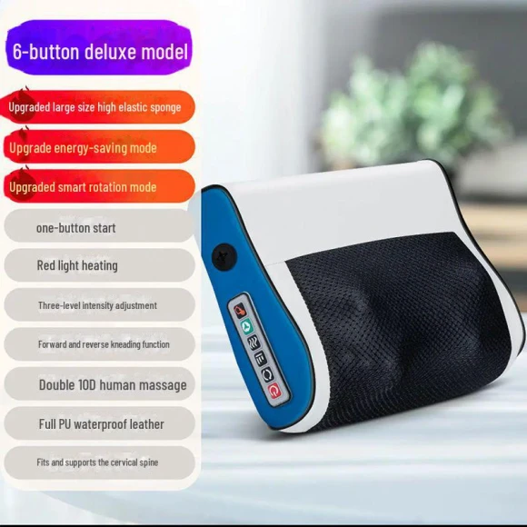 Multi-Zone Massage Pillow with Heating, VividTrove