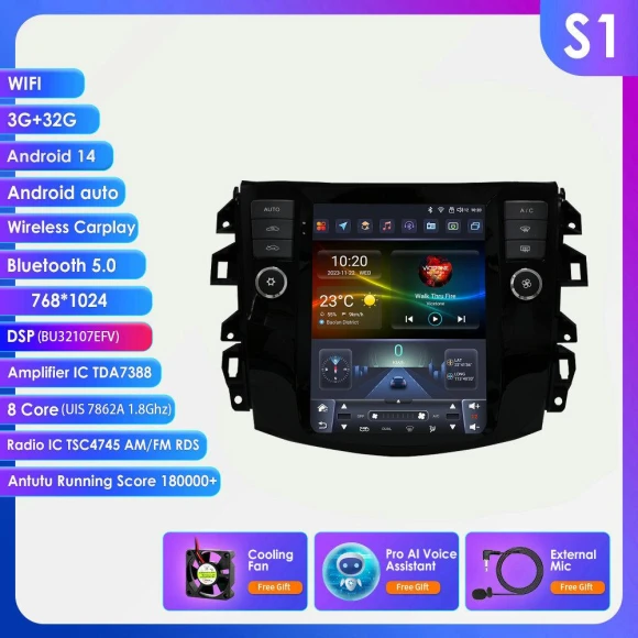 9.7 Inch Display Screen Carplay Android Multimedia Player — Car Infotainment System, OSSURET