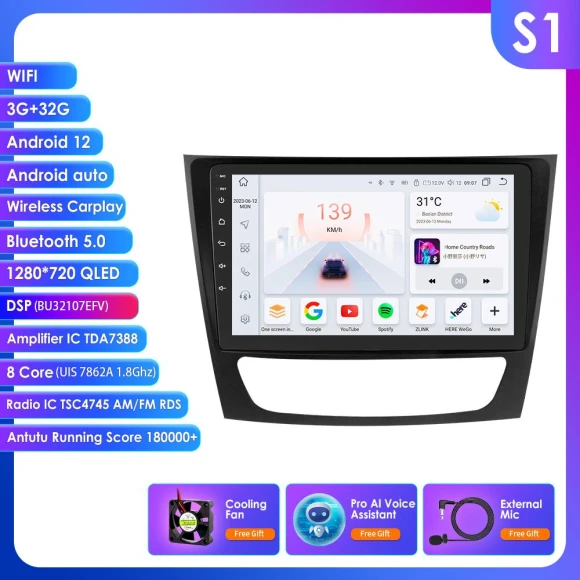 Android Car Radio with CarPlay and Android Auto — Car Infotainment System, OSSURET