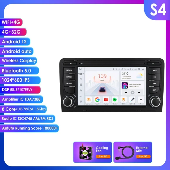 Car Multimedia Player with CarPlay, GPS, 4G LTE, WiFi, and AI Navigation — Car Infotainment System, Hizpo