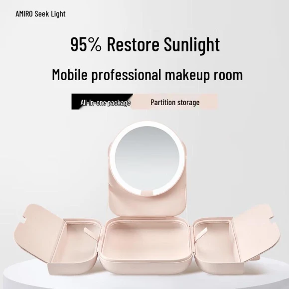 Foldable Smart LED Makeup Mirror — Skin Analyzer, AMIRO