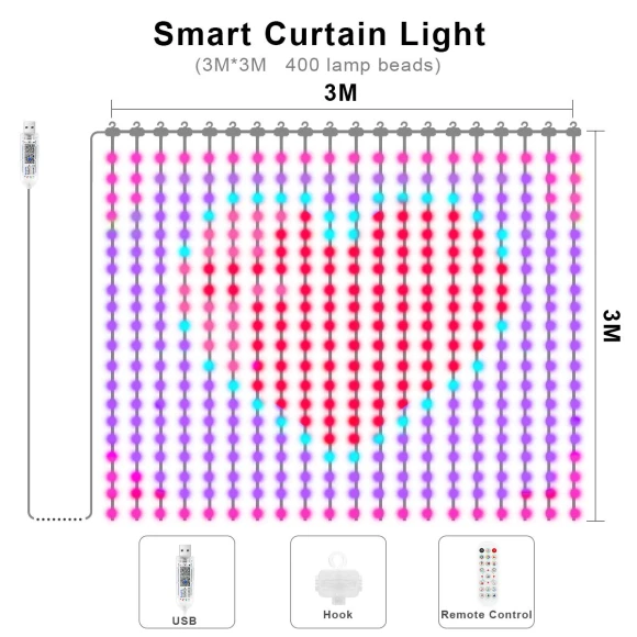 Smart LED Curtain Lights — LED Strip Lights, Dyzine Tek