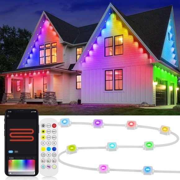 Outdoor Permanent RGBIC LED Lighting — LED Strip Lights, Mellow Home