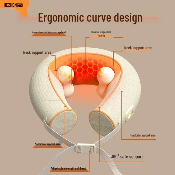 Smart Neck Massager with Heat and Kneading, Hezheng