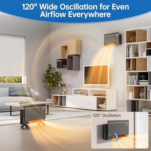 Portable Heater with Bluetooth Speaker, Lyric Display & RGB Lights, Hawkrown