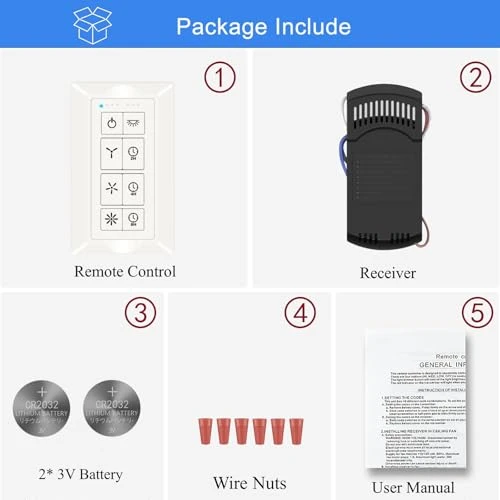 Universal Ceiling Fan Remote Control Kit, UBORSY