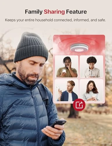 Smart Smoke Detector with Voice Alerts and 17 Locations, X-Sense