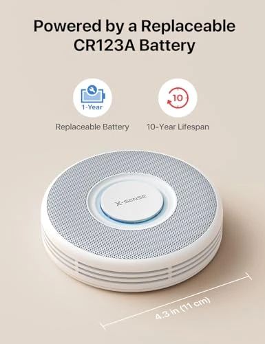 Smart Wi-Fi Smoke Detector with Voice Alerts and 17 Locations, X-Sense