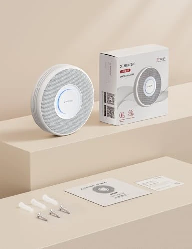 Smart Wi-Fi Smoke Detector with Voice Alerts and 17 Locations, X-Sense