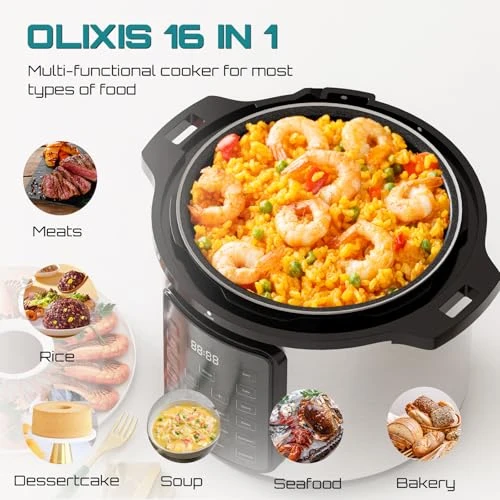 Electric Pressure Cooker 8 Quart Stainless Steel Multi Cooker — Multicooker, OLIXIS