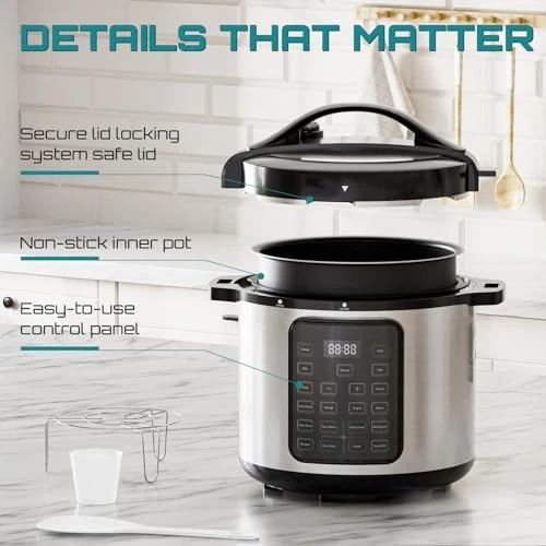 Electric Pressure Cooker 8 Quart Stainless Steel Multi Cooker — Multicooker, OLIXIS