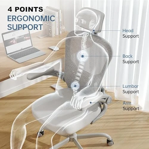 Ergonomic Desk Chair with Flip-up Armrests — Smart Chairs, Synorla