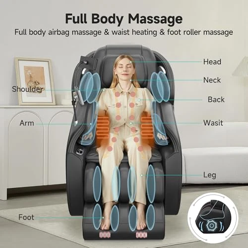 Full Body Massage Chair with Zero Gravity, Heat, and App Control — Massage Chairs, Real Relax