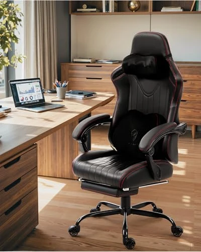 Gaming Video Chair with Shiatsu Neck Massage and Lumbar Support — Ergonomic Chair, Dowinx