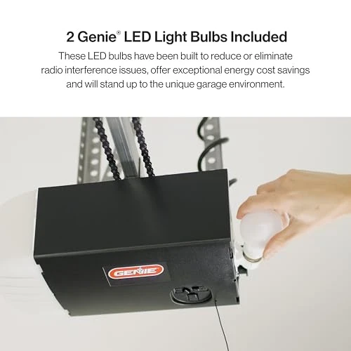 Smart Garage Door Opener with Chain Drive and LED Lighting, Genie