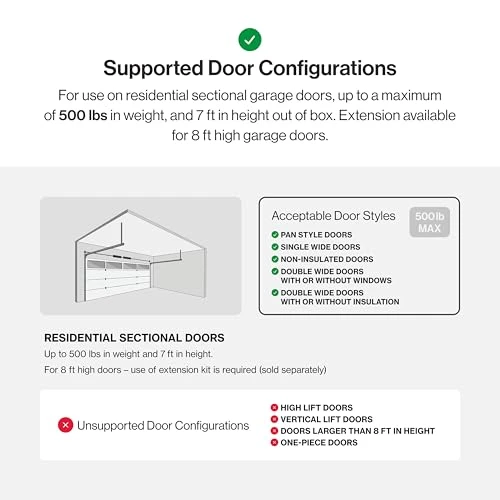 Smart Garage Door Opener with Chain Drive and LED Lighting, Genie